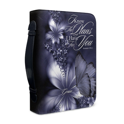Custom Name Bible Cover - "I Can Do All Things" Butterfly Design - Premium Christian Art Bag for Her