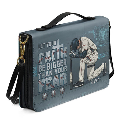 Personalized Baseball Player Bible Cover - Custom Name & Faith Design by CHRISTIANARTBAG CAB01061726