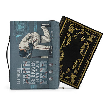 Personalized Baseball Player Bible Cover - Custom Name & Faith Design by CHRISTIANARTBAG CAB01061726
