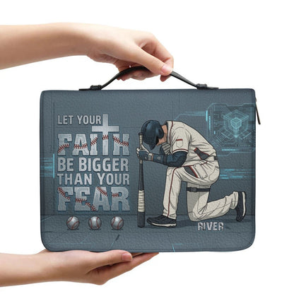 Personalized Baseball Player Bible Cover - Custom Name & Faith Design by CHRISTIANARTBAG CAB01061726