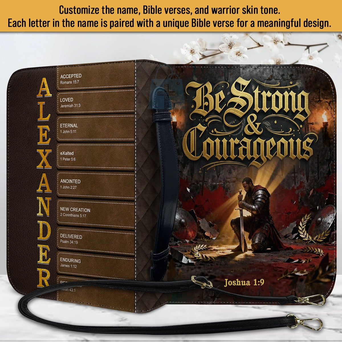 Personalized Bible Cover for Men – Custom Name & Bible Verse | CHRISTIANARTBAG CAB011926