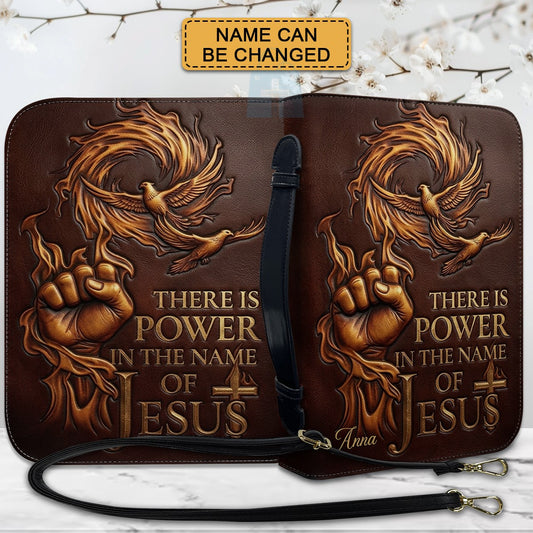 Personalized Bible Cover with Name - There Is Power In The Name Of Jesus Leather Bible Bag - CHRISTIANARTBAG CAb02100626
