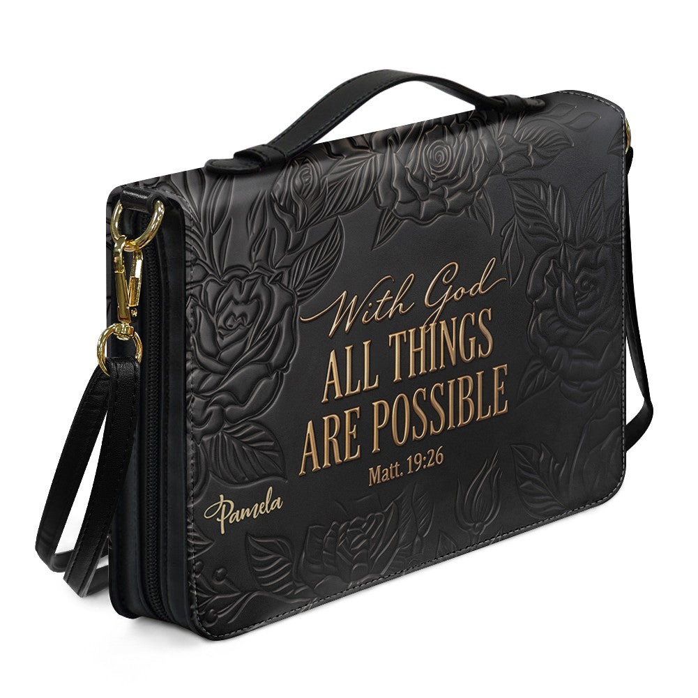 Personalized Bible Cover Case with Handle & Custom Name | CHRISTIANARTBAG 01080226