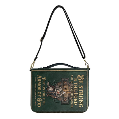 Personalized Bible Cover for Men - Armor of God Leather Case with Handle, Custom Name - CHRISTIANARTBAG 01081826