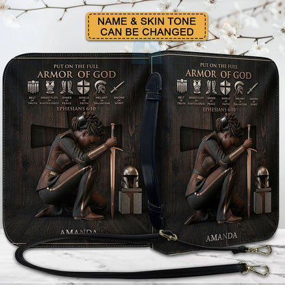 CHRISTIANARTBAG Personalized Armor of God Bible Cover for Women | Custom Leather Bible Case by CHRISTIANARTBAG CAB02061726
