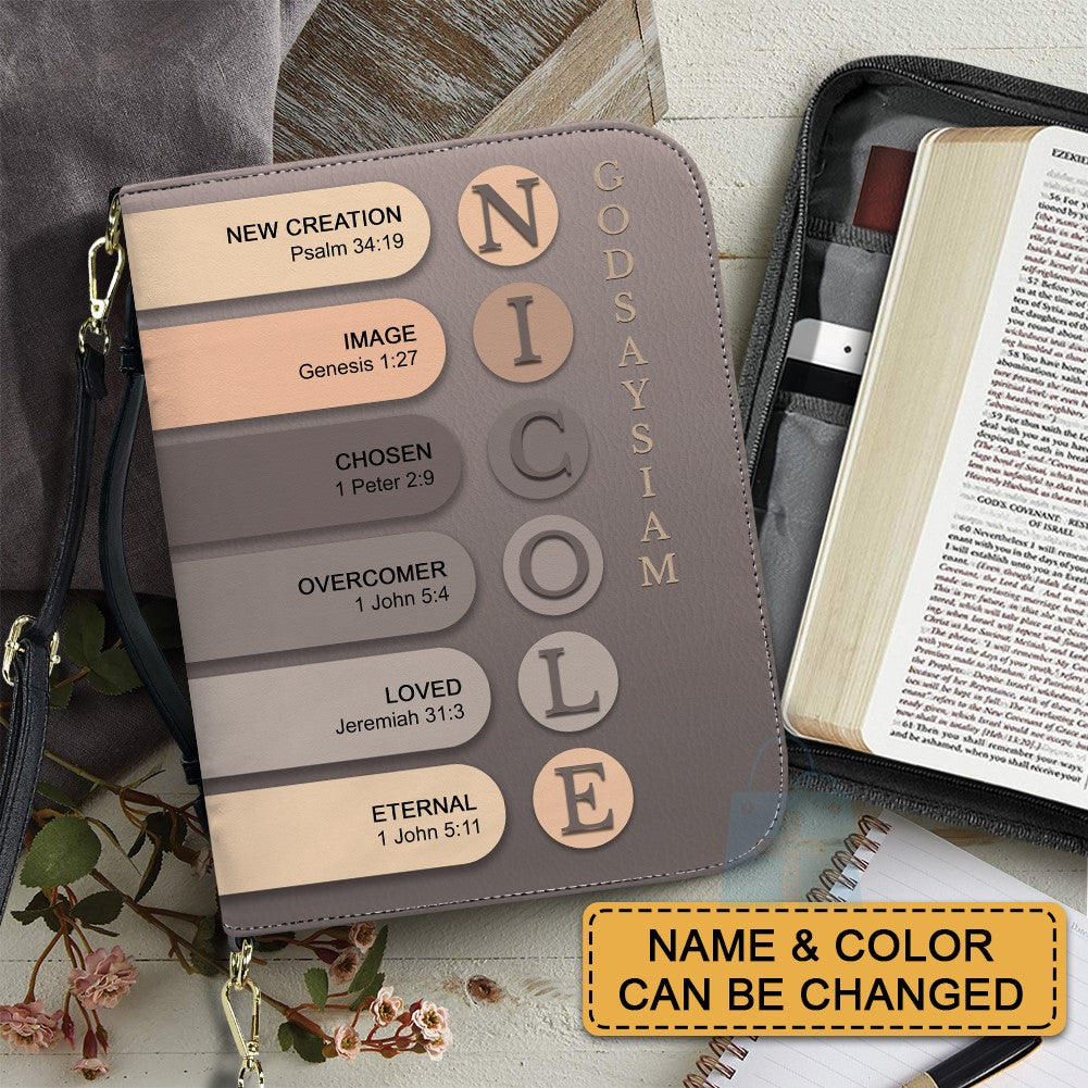 CHRISTIANARTBAG Bible Cover Nude Tone - Uncover the sacred meaning of your name - Personalized Bible Cover, CABBBCV08131124.