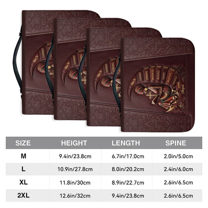 Personalized Bible Cover for Women, Custom Name Leather Bible Bag with Strap - CHRISTIANARTBAG CAB01100126