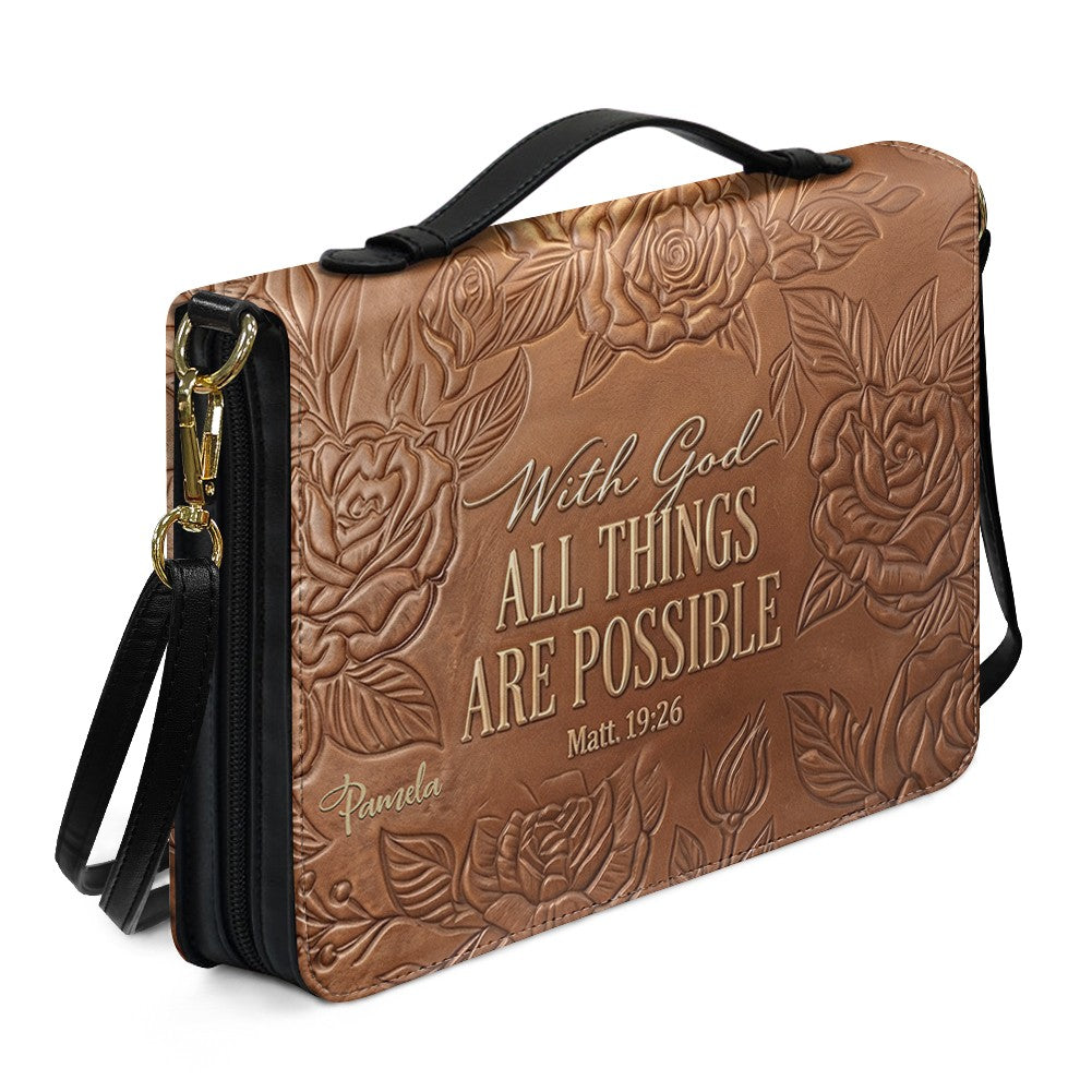 Personalized Bible Cover Case with Handle & Custom Name | CHRISTIANARTBAG 01080226