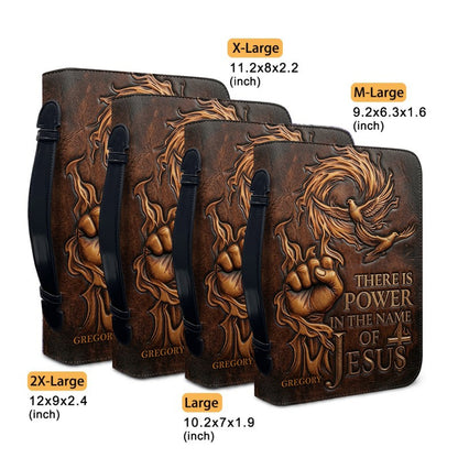 Personalized Bible Cover with Name - There Is Power In The Name Of Jesus Leather Bible Bag - CHRISTIANARTBAG CAb01100826