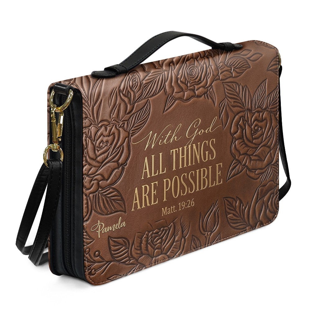 Personalized Bible Cover Case with Handle & Custom Name | CHRISTIANARTBAG 01080226