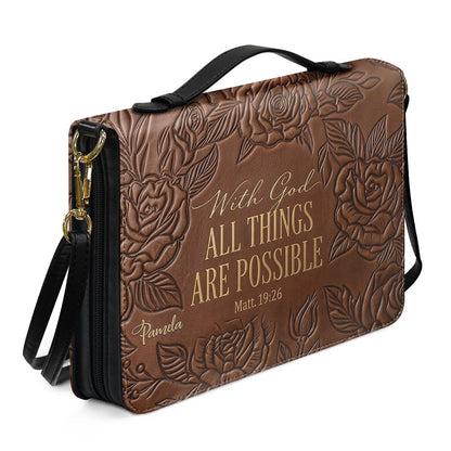 Personalized Bible Cover Case with Handle & Custom Name | CHRISTIANARTBAG 01080226