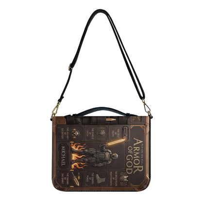 Personalized Armor of God Bible Cover for Men | Custom Leather Bible Case by CHRISTIANARTBAG CAB01062726