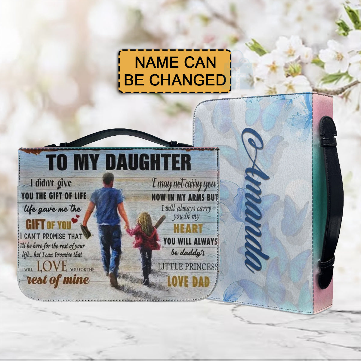 Christianartbag Bible Cover, To My Daughter From Dad Bible Cover, Personalized Bible Cover, Art Design Bible Cover, Christian Gifts, CAB06071223. - Christian Art Bag