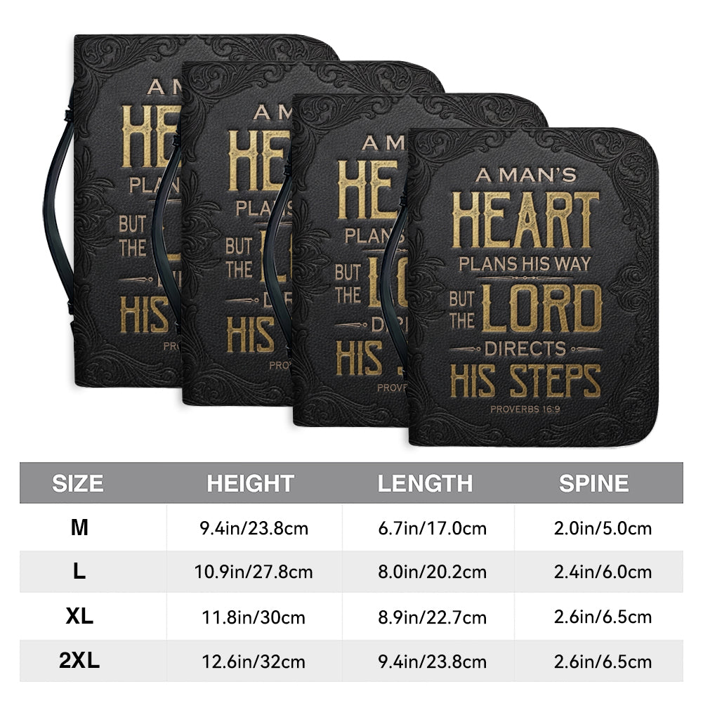 Christianart Bible Cover - A Mans Heart Plans His Way Proverbs 16 9 Lion God - Personalized Gifts for Pastor - Gifts For Men - CABBBCV14060324.