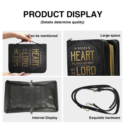 Christianart Bible Cover - A Mans Heart Plans His Way Proverbs 16 9 Lion God - Personalized Gifts for Pastor - Gifts For Men - CABBBCV14060324.