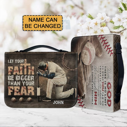 Christianartbag Bible Cover, Let Your Faith Be Bigger Than Your Fear Bible Cover, Personalized Bible Cover, Baseball Bible Cover, Christian Gifts, CAB02301123. - Christian Art Bag