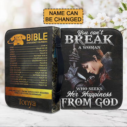 Christianartbag Bible Cover, You Can't Break A Women Bible Cover, Personalized Bible Cover, Bible Emergency Numbers, Christian Gifts, CAB02221023. - Christian Art Bag