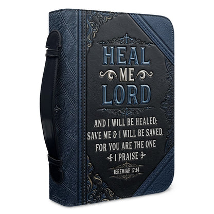 Personalized Bible Cover for Men, Custom Name Jeremiah 17:14 Leather Case - CHRISTIANARTBAG