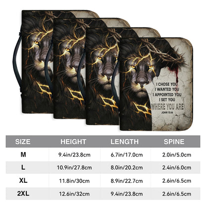 Personalized Bible Cover for Men, Lion of Judah Crown of Thorns Custom Name Bible Carrying Bag - CHRISTIANARTBAG