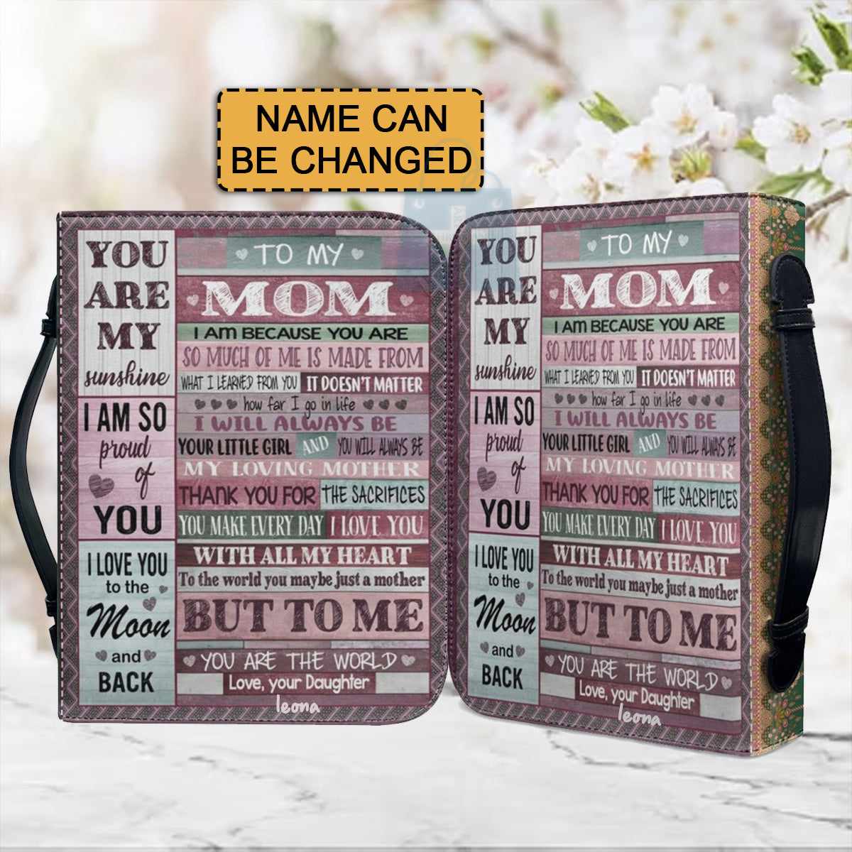 Christianartbag Bible Cover, To My Mom I Love You Bible Cover, Personalized Bible Cover, Mom Bible Cover, Mother Days Gifts, CAB08201223. - Christian Art Bag