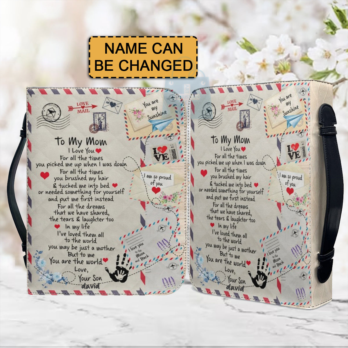 Christianartbag Bible Cover, To My Mom I Love You Bible Cover, Personalized Bible Cover, Mom Bible Cover, Mother Days Gifts, CAB03201223. - Christian Art Bag