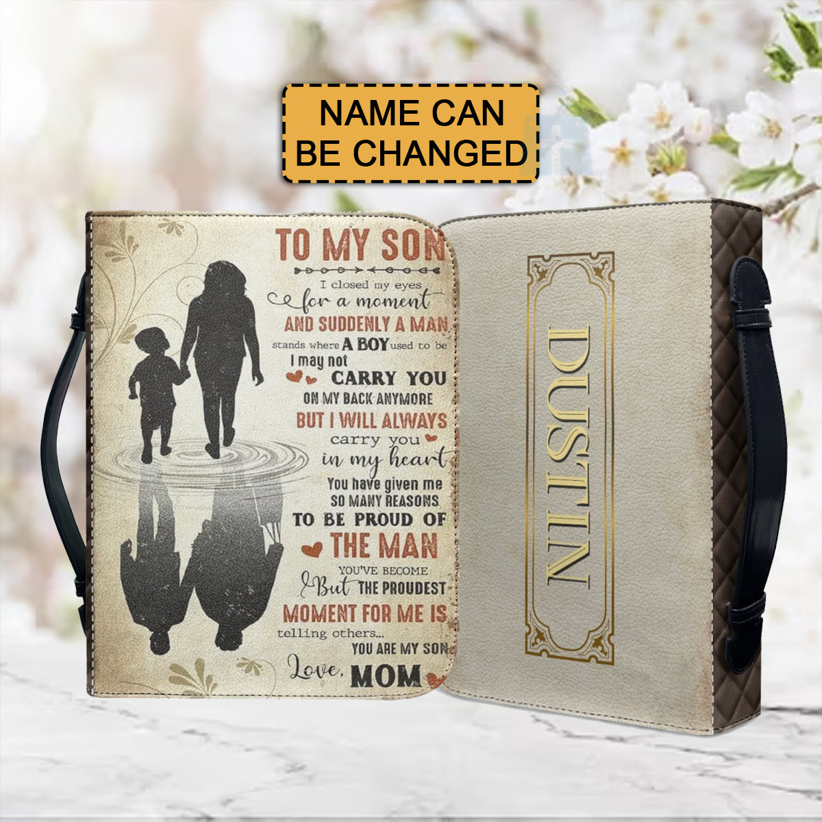 Christianartbag Bible Cover, To My Son From Mom Bible Cover, Personalized Bible Cover, Art Design Bible Cover, Christian Gifts, CAB01061223. - Christian Art Bag