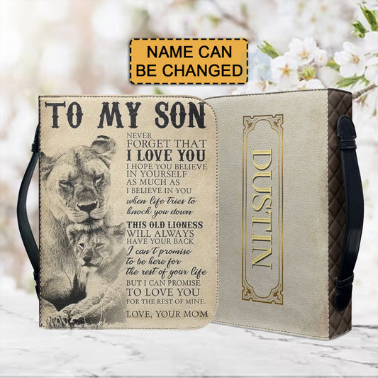 Christianartbag Bible Cover, To My Son From Mom Bible Cover, Personalized Bible Cover, Art Design Bible Cover, Christian Gifts, CAB03061223. - Christian Art Bag