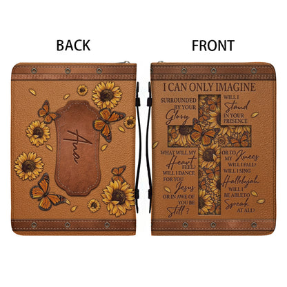 Christianart Bible Cover - I Can Only Imagine Cross Butterfly sunflower - Personalized Gifts for Pastor - Gifts For Women - CABBBCV20060324.