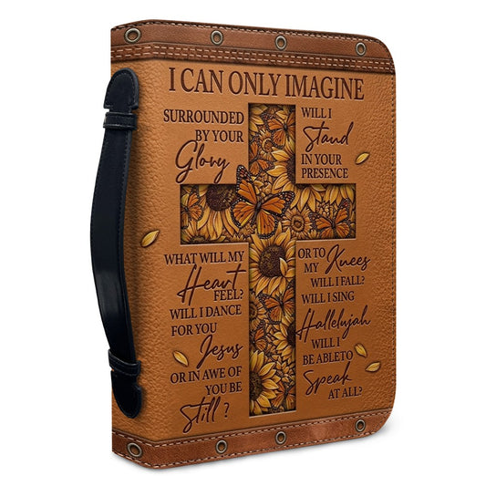 Christianart Bible Cover - I Can Only Imagine Cross Butterfly sunflower - Personalized Gifts for Pastor - Gifts For Women - CABBBCV20060324.