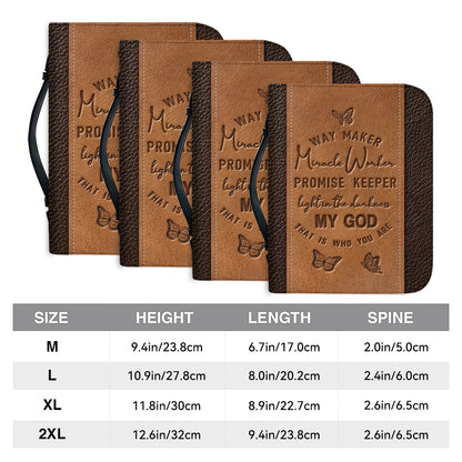 Personalized Leather Bible Cover with Name - Way Maker Butterfly Bible Bag - CHRISTIANARTBAG
