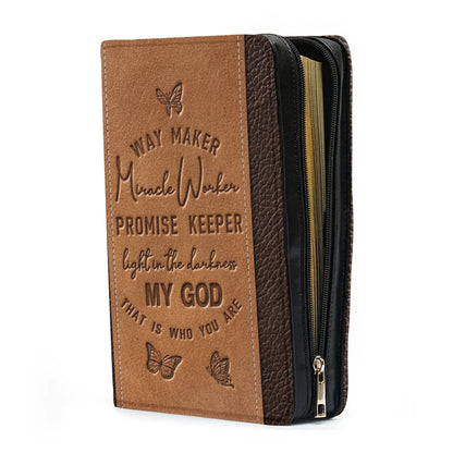 Personalized Leather Bible Cover with Name - Way Maker Butterfly Bible Bag - CHRISTIANARTBAG