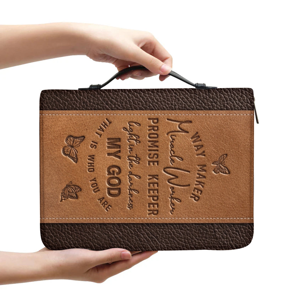 Personalized Leather Bible Cover with Name - Way Maker Butterfly Bible Bag - CHRISTIANARTBAG