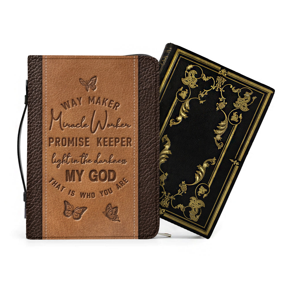 Personalized Leather Bible Cover with Name - Way Maker Butterfly Bible Bag - CHRISTIANARTBAG