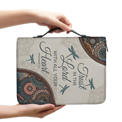 Christianart Bible Cover - Elegant Dragonfly Bible Cover with Inspirational Verse - CABBBCV24060324.
