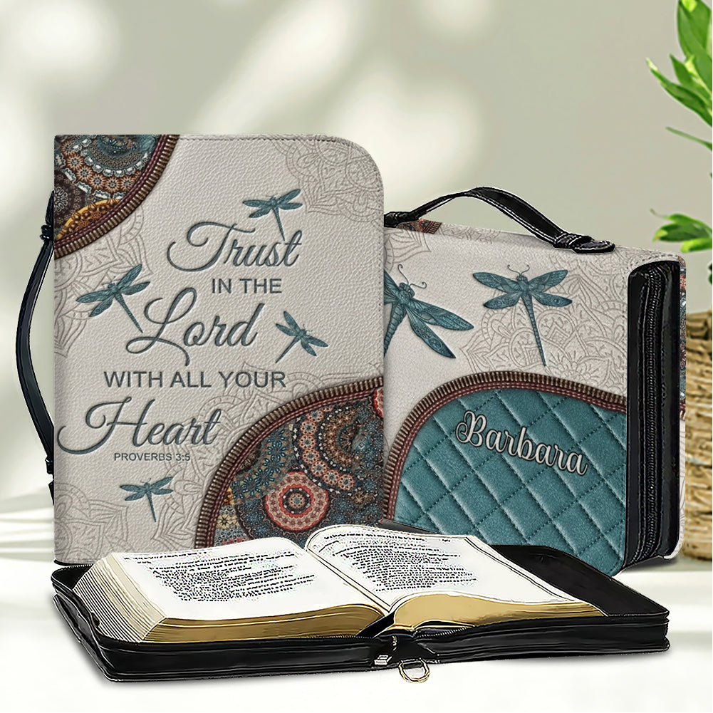 Christianart Bible Cover - Elegant Dragonfly Bible Cover with Inspirational Verse - CABBBCV24060324.