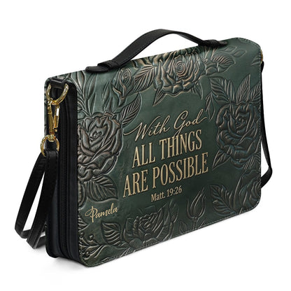 Personalized Bible Cover Case with Handle & Custom Name | CHRISTIANARTBAG 01080226