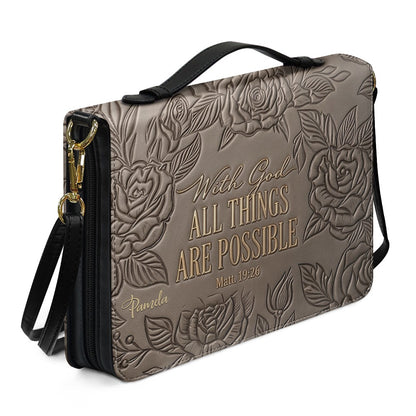 Personalized Bible Cover Case with Handle & Custom Name | CHRISTIANARTBAG 01080226