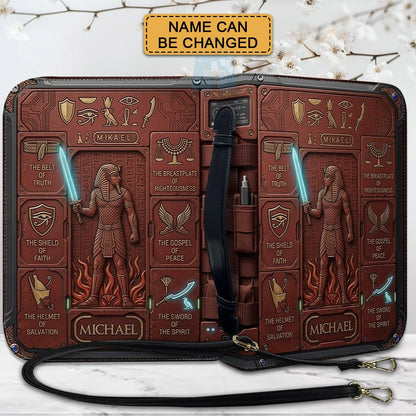 CHRISTIANARTBAG Custom Armor of God Bible Cover | Personalized Men's Egyptian Bible Case with Strap CAB01070226