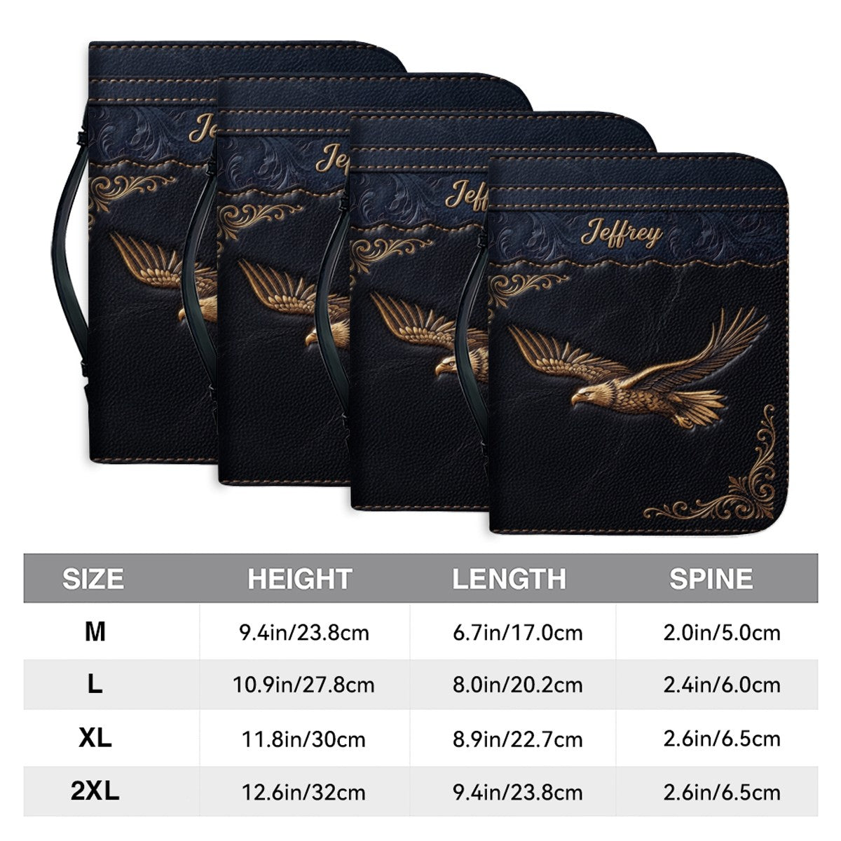 Personalized Bible Cover with Strap by CHRISTIANARTBAG - Custom Engraved Name & Isaiah 40:31 Eagle Design