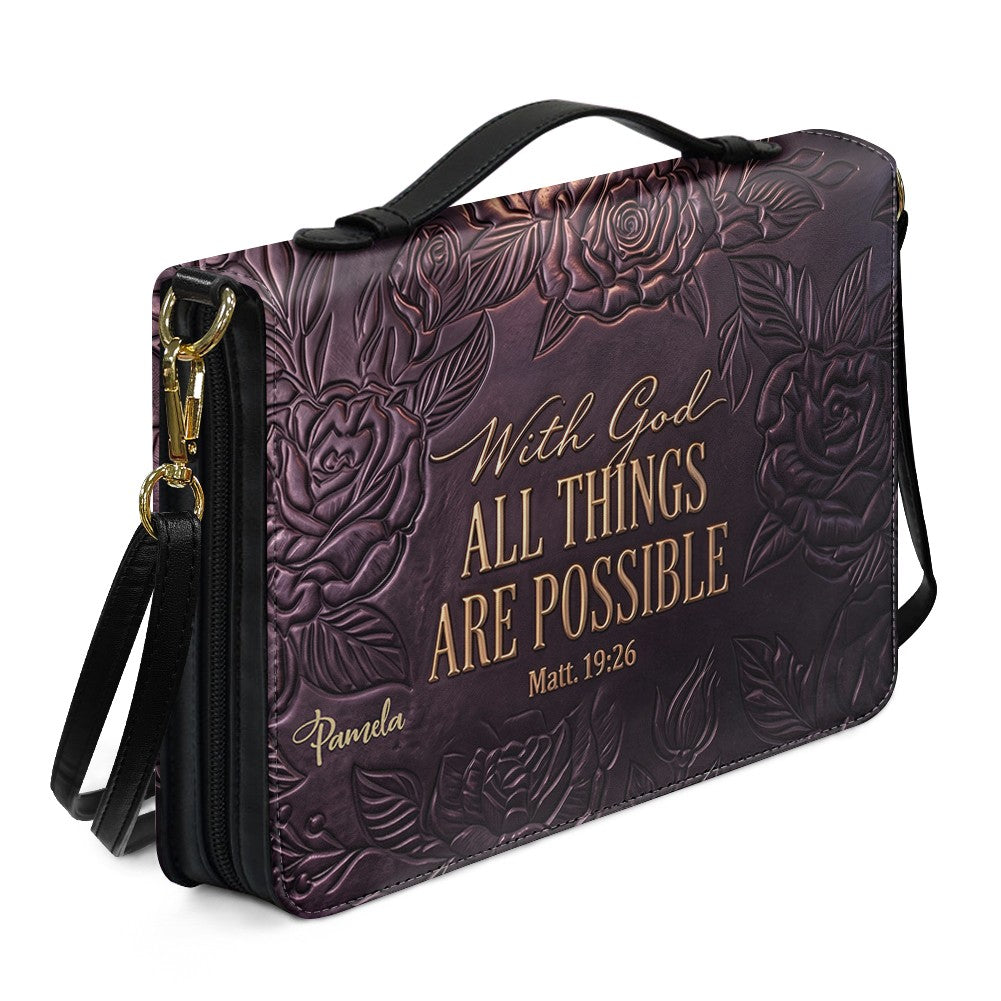 Personalized Bible Cover Case with Handle & Custom Name | CHRISTIANARTBAG 01080226