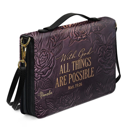 Personalized Bible Cover Case with Handle & Custom Name | CHRISTIANARTBAG 01080226