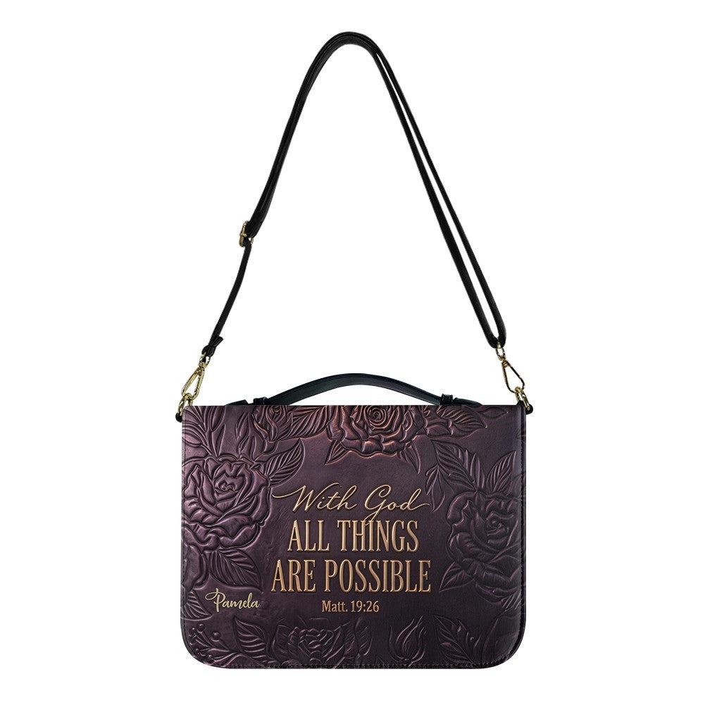 Personalized Bible Cover Case with Handle & Custom Name | CHRISTIANARTBAG 01080226