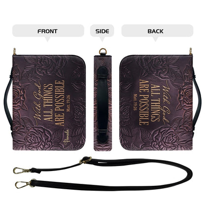 Personalized Bible Cover Case with Handle & Custom Name | CHRISTIANARTBAG 01080226