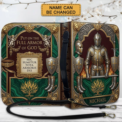 Armor of God Personalized Bible Cover for Men | CHRISTIANARTBAG Custom Leather Bible Case CAB02070226
