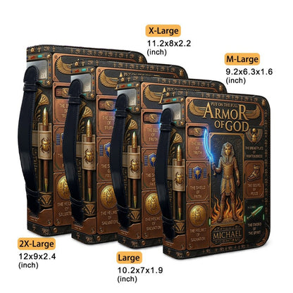 CHRISTIANARTBAG Custom Armor of God Bible Cover | Personalized Men's Egyptian Bible Case with Strap CAB01070226