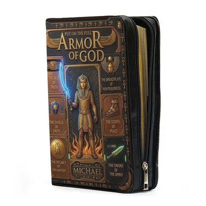 CHRISTIANARTBAG Custom Armor of God Bible Cover | Personalized Men's Egyptian Bible Case with Strap CAB01070226