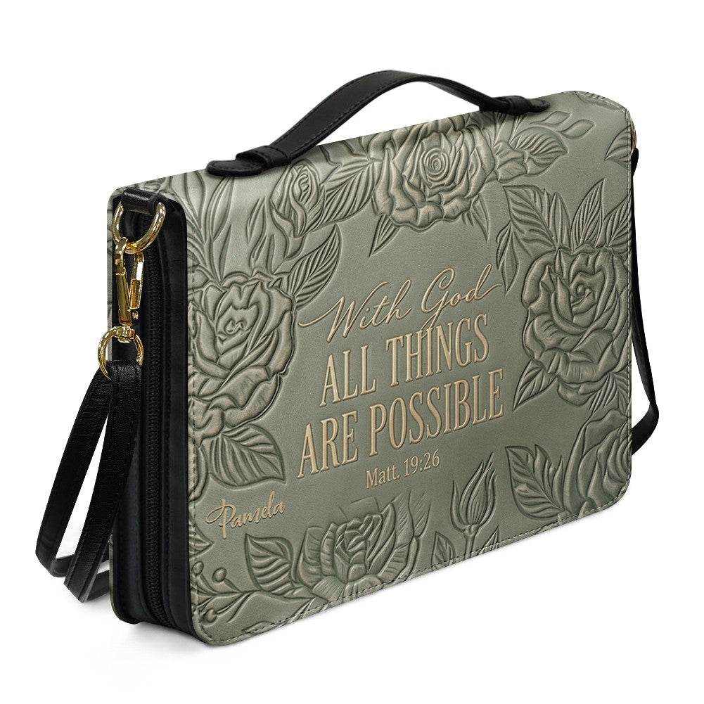 Personalized Bible Cover Case with Handle & Custom Name | CHRISTIANARTBAG 01080226