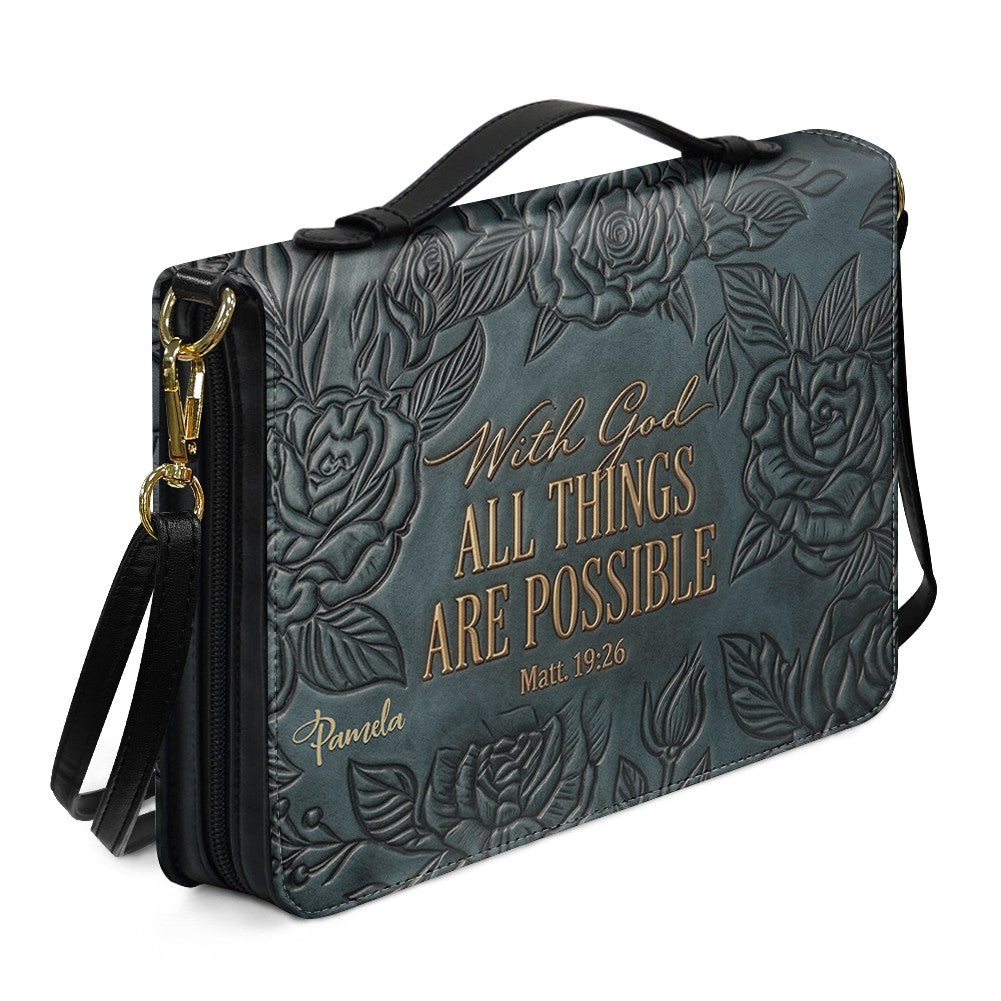 Personalized Bible Cover Case with Handle & Custom Name | CHRISTIANARTBAG 01080226