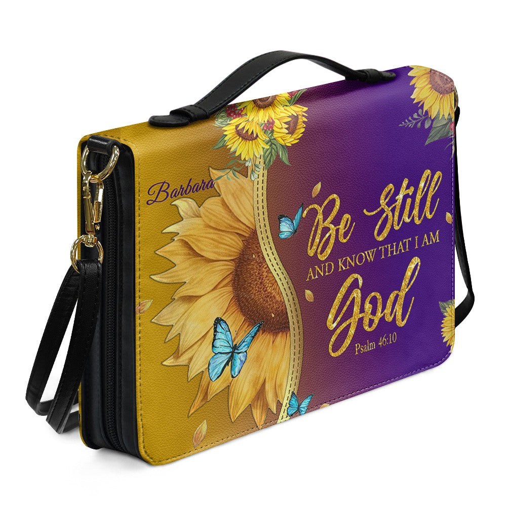 Personalized Bible Cover with Sunflower & Butterfly Design - Custom Name Bible Case, Religious Gift for Women, Christian Gift CAB01041826