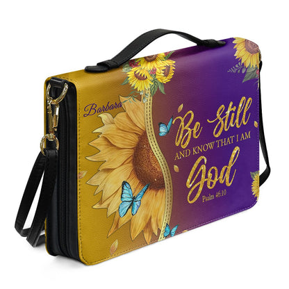 Personalized Bible Cover with Sunflower & Butterfly Design - Custom Name Bible Case, Religious Gift for Women, Christian Gift CAB01041826